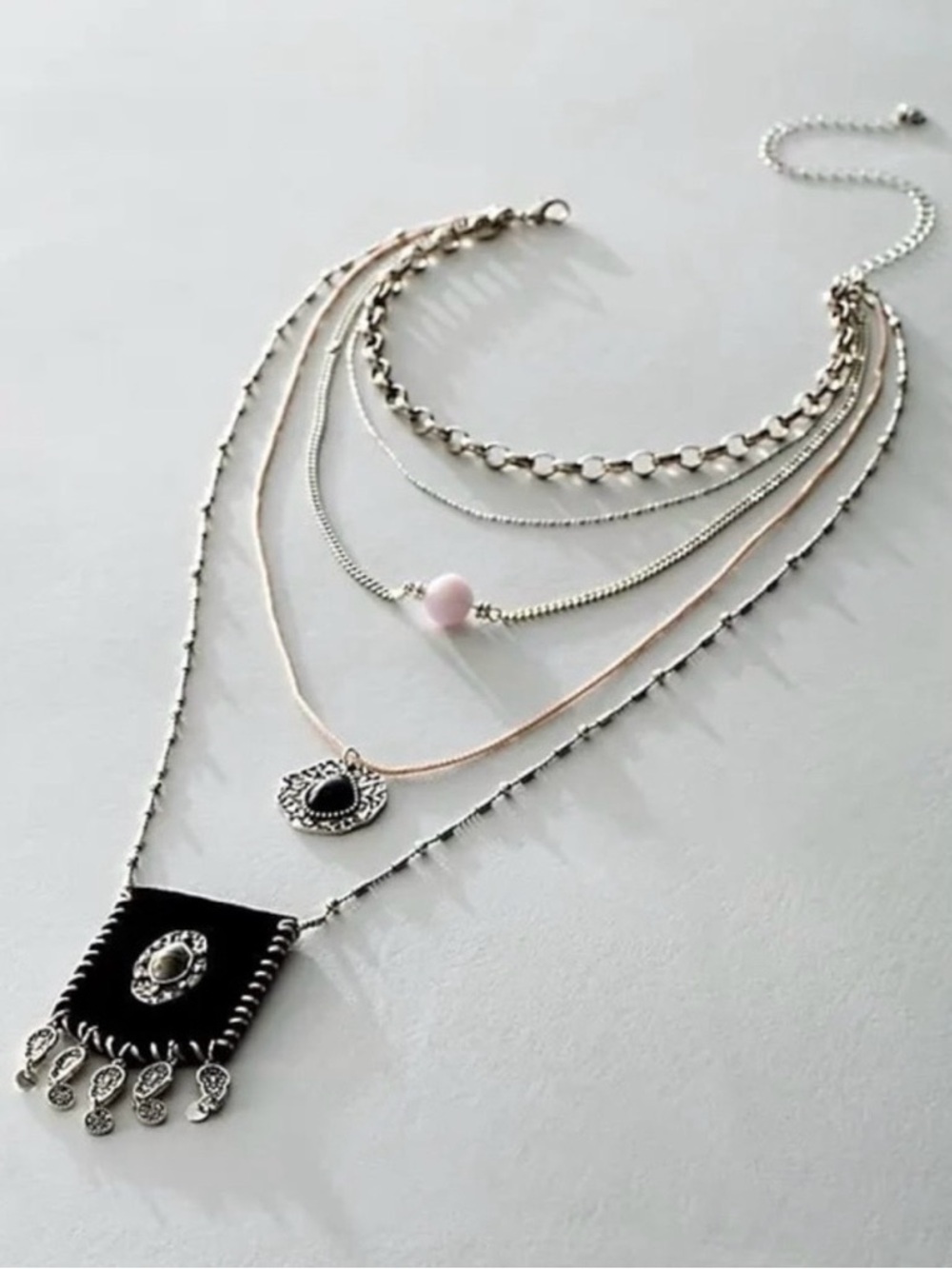 Free People Bohemian Witchy Sightseer Pocket Layered Necklace NWT 70s